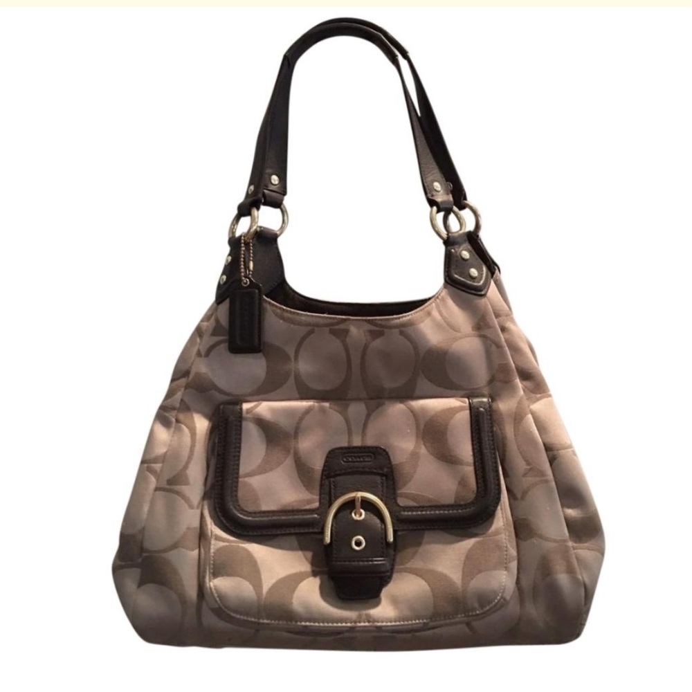 SIGNATURE COACH CAMPBELL HOBO TOTE SHOULDER BAG